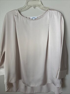 Express Satin Blouse in Pale Blush